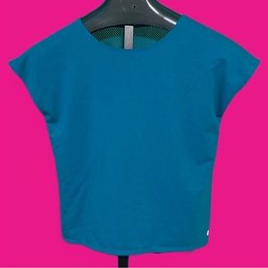 Avia Workout Top Size Extra Large 14/16 Color Dark Teal Full Covered Back w/mesh